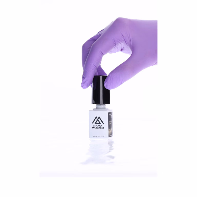 #mama1101 MAGIC TOP GOLDEN SAND brokatowy top coat hybrydowy 10 ml — obrót 360°